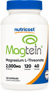Nutricost Magtein 2000mg bottle shown for daily supplementation
