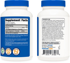 Nutricost Magtein serving of three capsules for a convenient daily dose