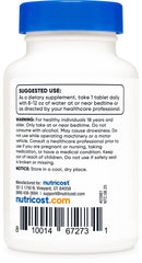 Nutricost Melatonin bottle top view, compact and travel-friendly packaging.
