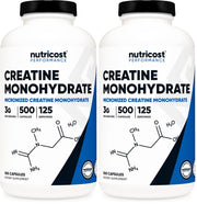 Nutricost Micronized Creatine Monohydrate bottle open for quick workouts