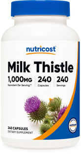 Nutricost Milk Thistle 1000mg bottle for a long-lasting daily routine.