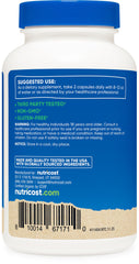 Nutricost Moringa label close-up highlighting plant-based formula.