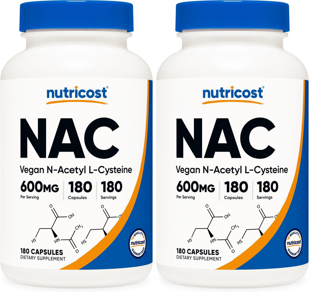 Nutricost NAC 600mg capsule close-up for daily use