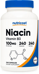 Nutricost Niacin bottle front view for daily use
