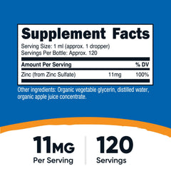 Nutricost Organic Ionic Zinc Drops dropper enables precise, easy dosing