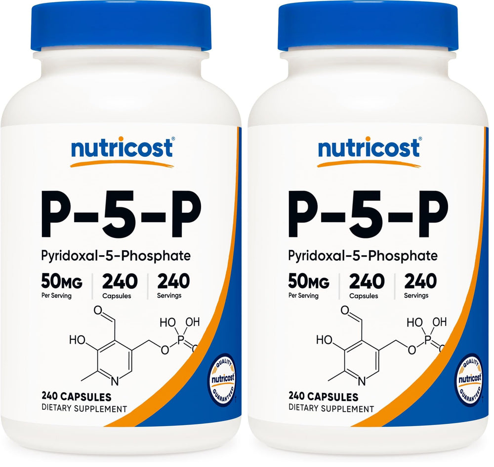 Nutricost P5P bottle-front view for easy identification and daily-use routine