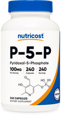 Nutricost P5P bottle front; convenient daily vitamin B6 support.