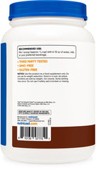 Nutricost packaging highlights GMO-free and gluten-free ingredients.