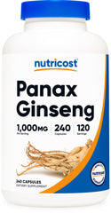 Nutricost Panax Ginseng 1000mg bottle cap closeup highlighting the quality seal.
