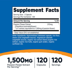 Nutricost Passion Flower Extract capsules closeup - easy-to-swallow daily dosage.