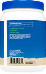 Nutricost Organic Pea Protein Powder Chocolate GMP facility badge emphasizes quality control