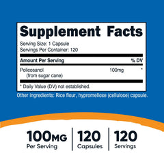 Close-up of Nutricost Policosanol capsules for easy daily dosing