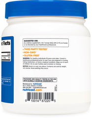 Pouring powder from Nutricost bottle for precise, measured servings