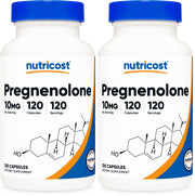Nutricost Pregnenolone 10mg bottle and capsules for daily wellness