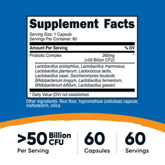 Nutricost Probiotic Complex capsules easy-swallow close-up for smooth daily use