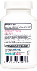Nutricost Probiotic for Women acacia fiber ingredient tag suggests prebiotic support.
