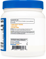Nutricost label close-up highlighting ingredients and quality standards.