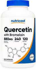 Nutricost Quercetin 880mg bottle front clearly displays the gluten-free claim.