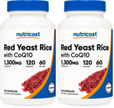 Nutricost red yeast rice with CoQ10 bottle in a two-pack for daily use