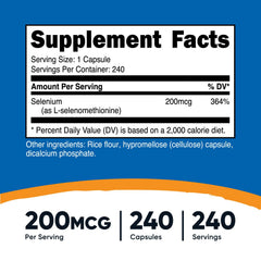 Nutricost Selenium bottle front view for easy daily supplementation.