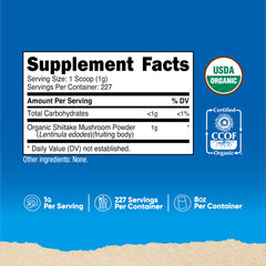 Nutricost Organic Shiitake Powder scoop in bottle for convenient serving.