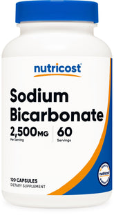 Nutricost Sodium Bicarbonate bottle front view for daily supplementation
