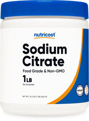 Nutricost Sodium Citrate bottle closeup for emulsifying sauces.