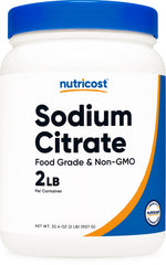 Nutricost Sodium Citrate bottle label close-up for quality assurance