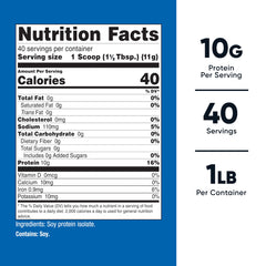Nutricost soy protein isolate powder scoop closeup for accurate serving
