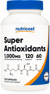 Nutricost Super Antioxidants bottle front view showing 60 servings for daily antioxidant support