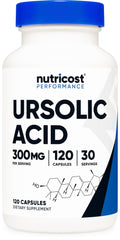 Nutricost Ursolic Acid 300mg bottle for daily supplement routine.