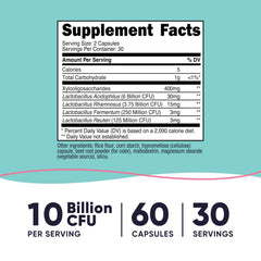 Nutricost vaginal probiotic capsules close-up highlights easy-to-take capsules for daily use.