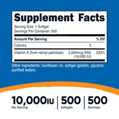 Close-up of smooth Nutricost Vitamin A softgels