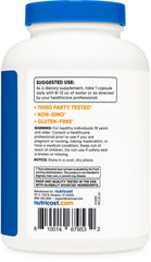 Nutricost Vitamin B Complex bottle with capsules beside water, easy daily dosing