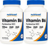 Nutricost Vitamin B6 100mg bottle front view for daily supplementation