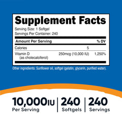 Nutricost Vitamin D3 softgel capsules convenient for daily use