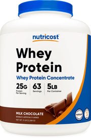 Nutricost Whey Protein Concentrate Chocolate bottle front view for post-workout fueling