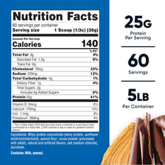 Nutricost scoop of chocolate peanut butter protein powder highlighting easy mixing