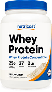 Nutricost Whey Protein Concentrate unflavored bottle for easy everyday shakes