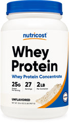 Nutricost Whey Protein Concentrate unflavored bottle for easy everyday shakes