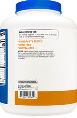 Close-up of organic peanut butter powder in Nutricost formula.