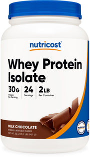 Nutricost whey protein isolate milk chocolate jar for quick protein boost