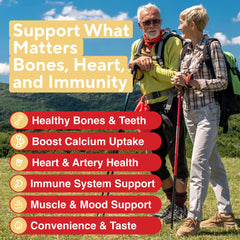Nutrient Byte gummies on kid-table scene show tasty, naturally flavored calcium support.