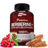 NutriFlair Berberine HCL bottle front highlights 1200 mg per serving for potential metabolic support