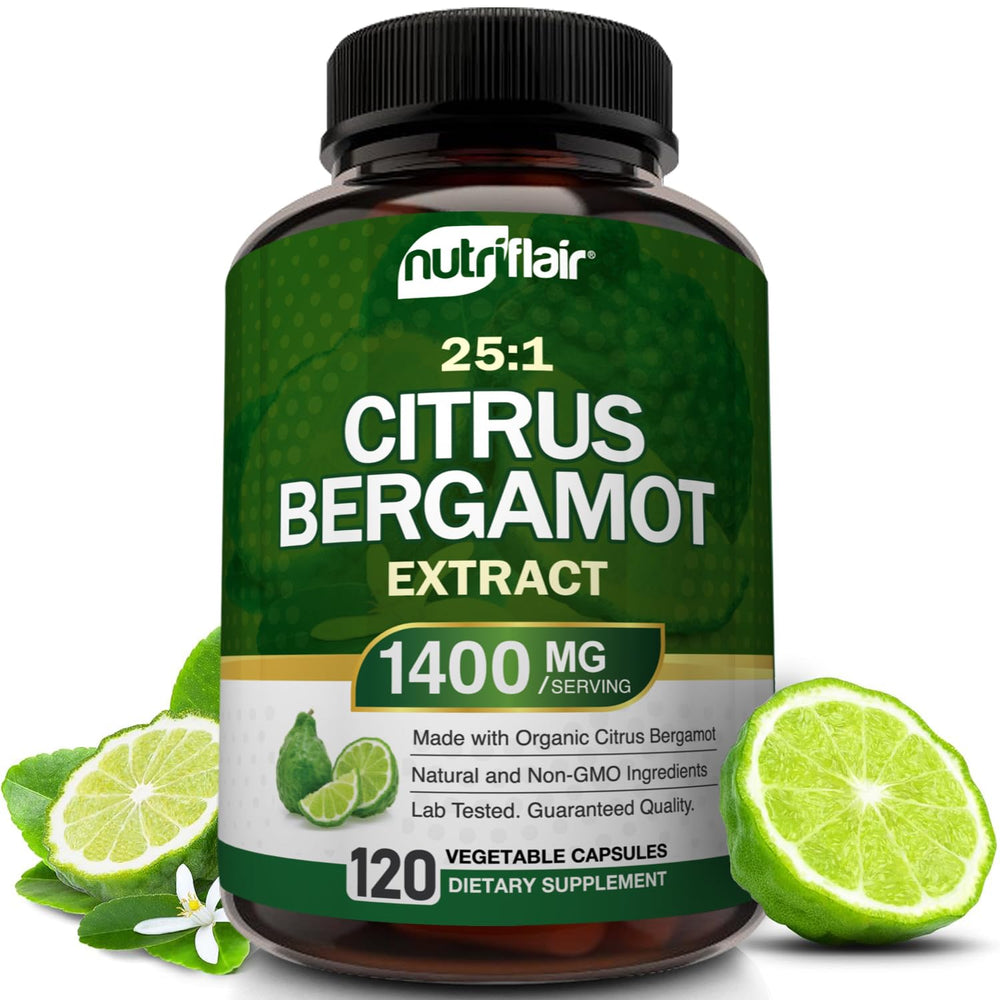 NutriFlair Citrus Bergamot 1400mg bottle supports daily wellness.