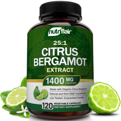 NutriFlair Citrus Bergamot 1400mg bottle supports daily wellness.