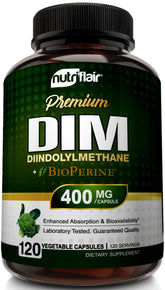 NutriFlair DIM 400mg capsule close-up indicating potency for balance