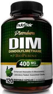 NutriFlair DIM 400mg capsule close-up indicating potency for balance