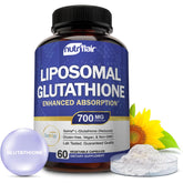 NutriFlair liposomal-glutathione-700mg capsules for enhanced absorption daily.