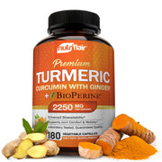 NutriFlair Turmeric Curcumin bottle supports joint comfort and antioxidant wellness.